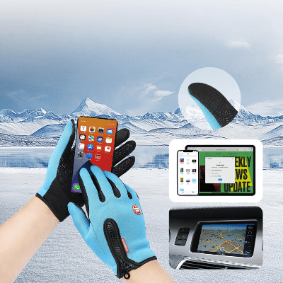Gant Thermique - WinterCyclingGloves™ - Bleu Ciel - SecuryBike