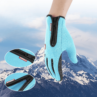 Gant Thermique - WinterCyclingGloves™ - Bleu Ciel - SecuryBike