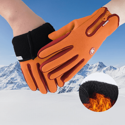 Gant Thermique - WinterCyclingGloves™ - Orange - SecuryBike
