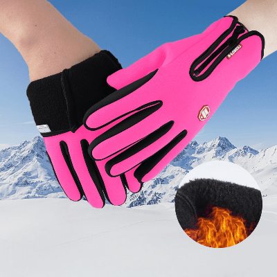 Gant Thermique - WinterCyclingGloves™ - Rose - SecuryBike